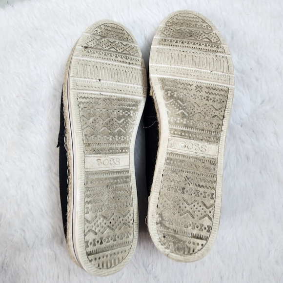 BOBS Black Canvas Slip on Espadrilles - Picture 8 of 11